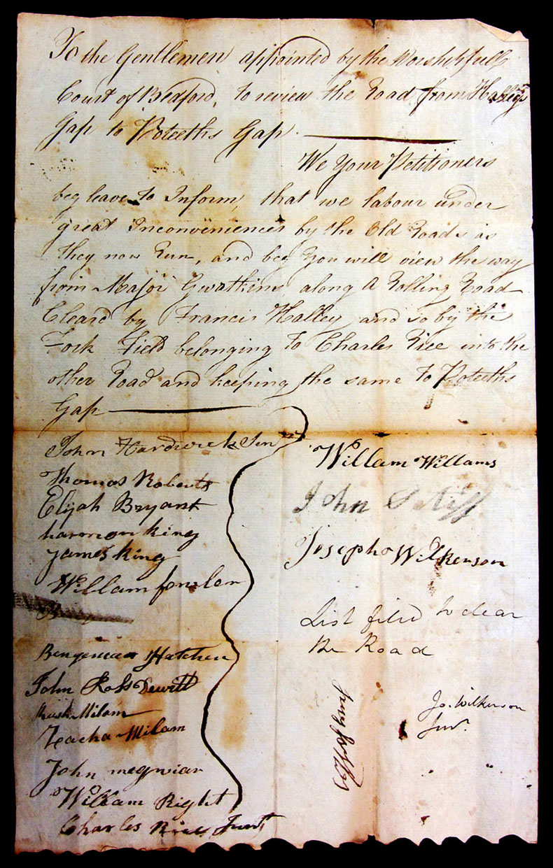 Zachariah Milam Road Petition 1785